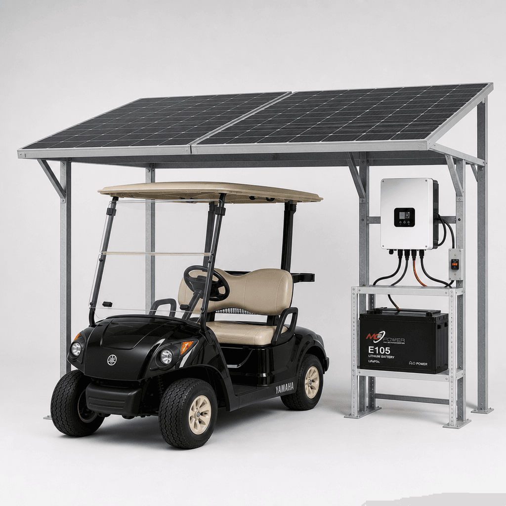 Estación de carga solar SP-E105 MG Power para carrito de golf
